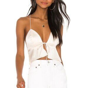 Revolve Superdown Isla Satin Tie Front Top